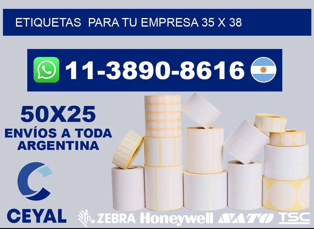 Etiquetas  para tu empresa 35 x 38