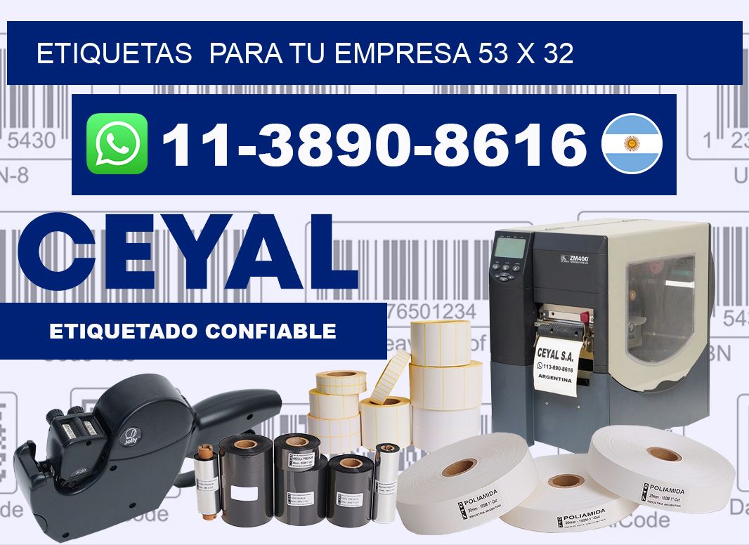Etiquetas  para tu empresa 53 x 32