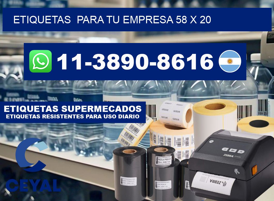 Etiquetas  para tu empresa 58 x 20