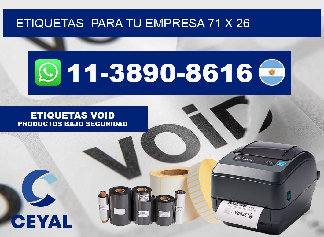 Etiquetas  para tu empresa 71 x 26