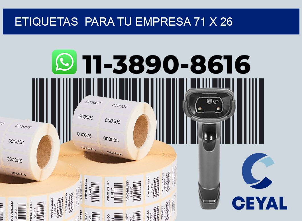 Etiquetas  para tu empresa 71 x 26