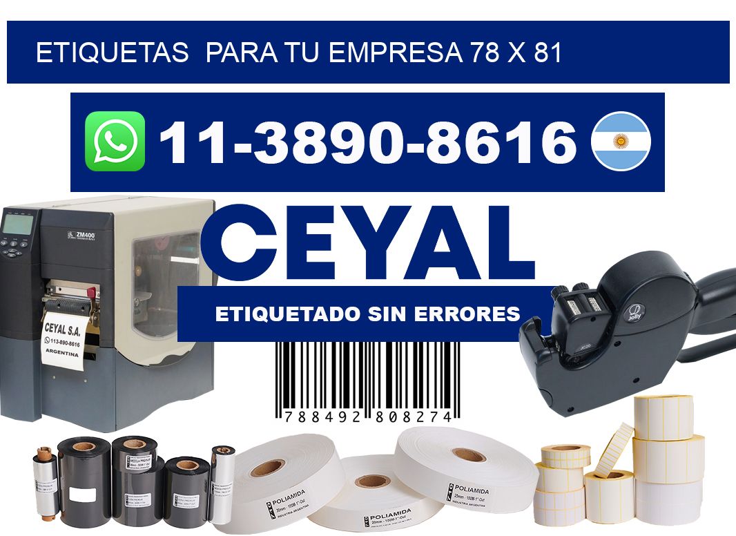 Etiquetas  para tu empresa 78 x 81