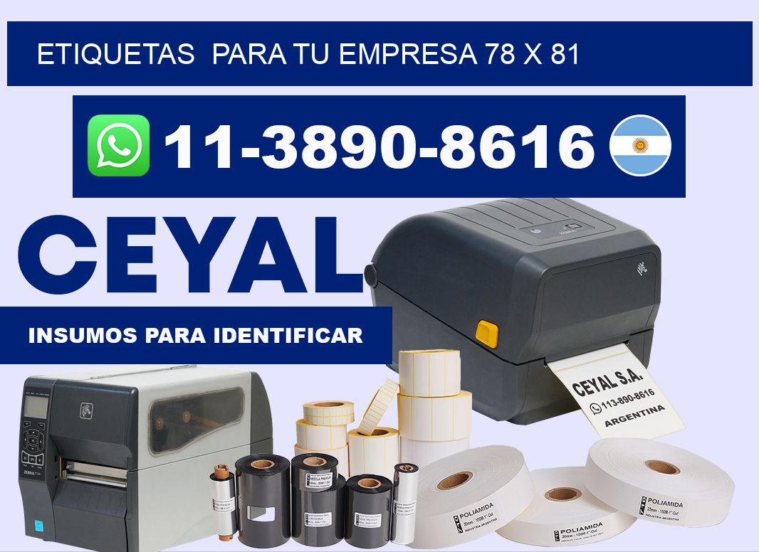 Etiquetas  para tu empresa 78 x 81