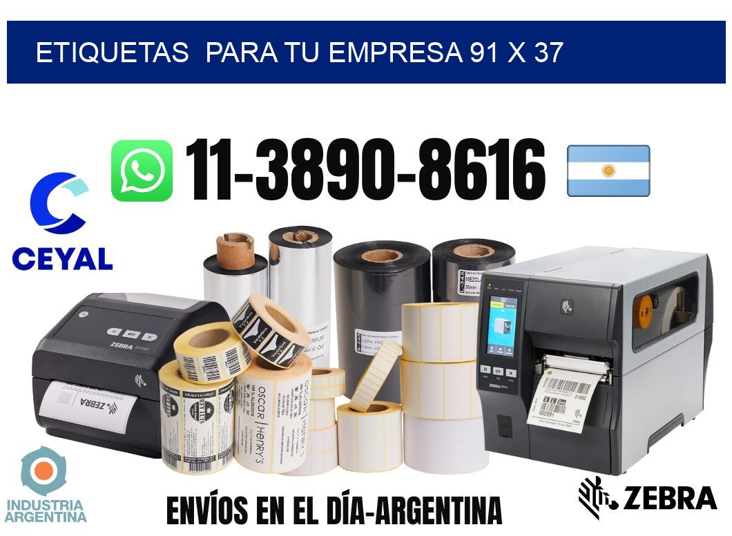 Etiquetas  para tu empresa 91 x 37