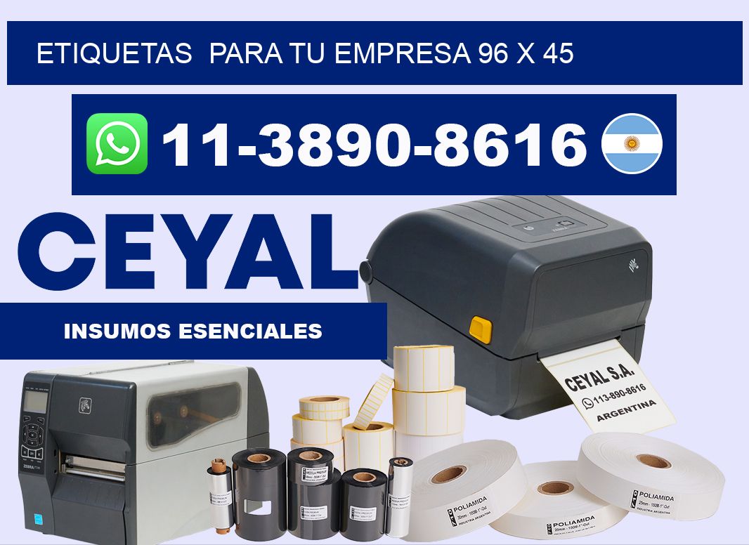 Etiquetas para tu empresa 96 x 45