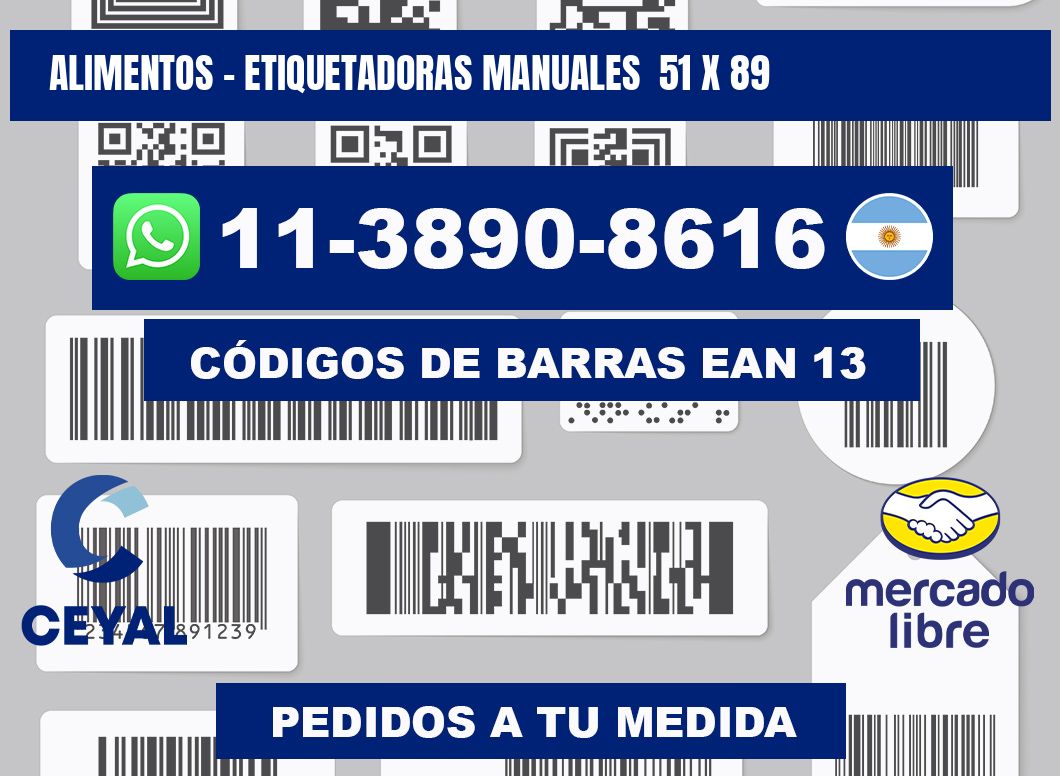 alimentos - Etiquetadoras Manuales  51 x 89
