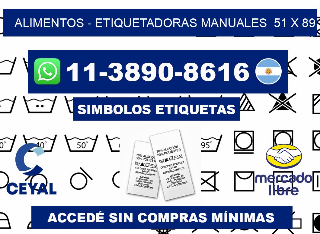 alimentos - Etiquetadoras Manuales  51 x 89