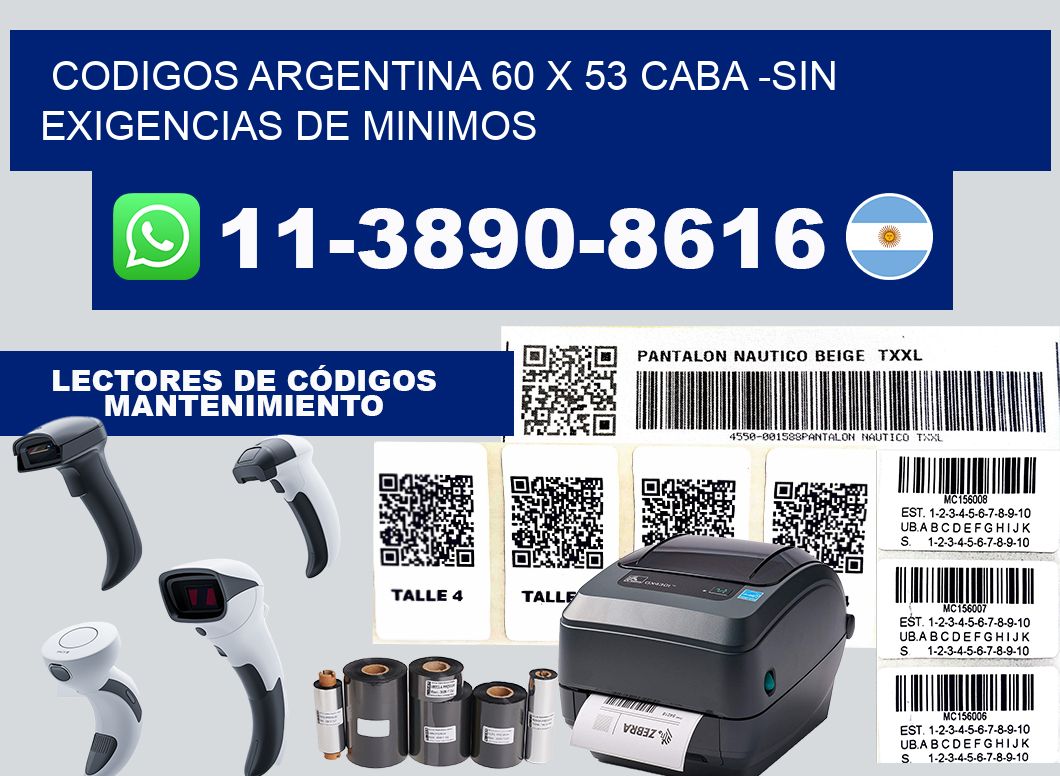 codigos Argentina 60 x 53 CABA -Sin exigencias de minimos