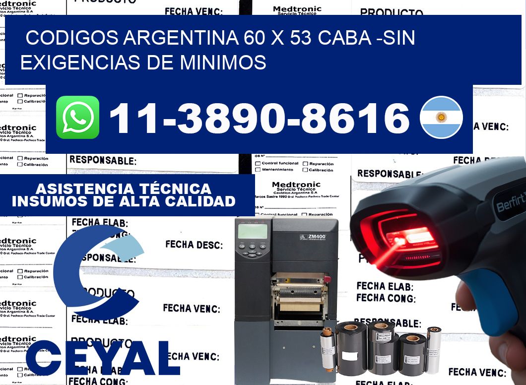 codigos Argentina 60 x 53 CABA -Sin exigencias de minimos