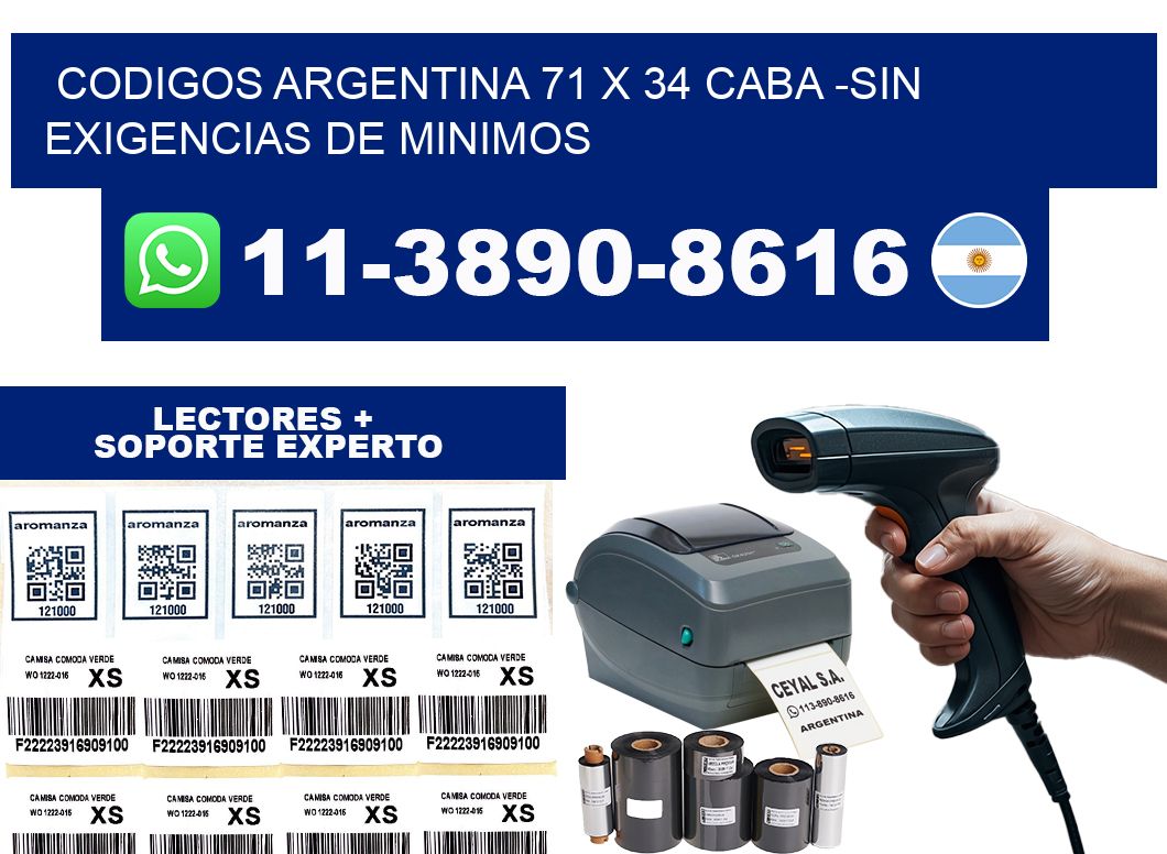 codigos Argentina 71 x 34 CABA -Sin exigencias de minimos