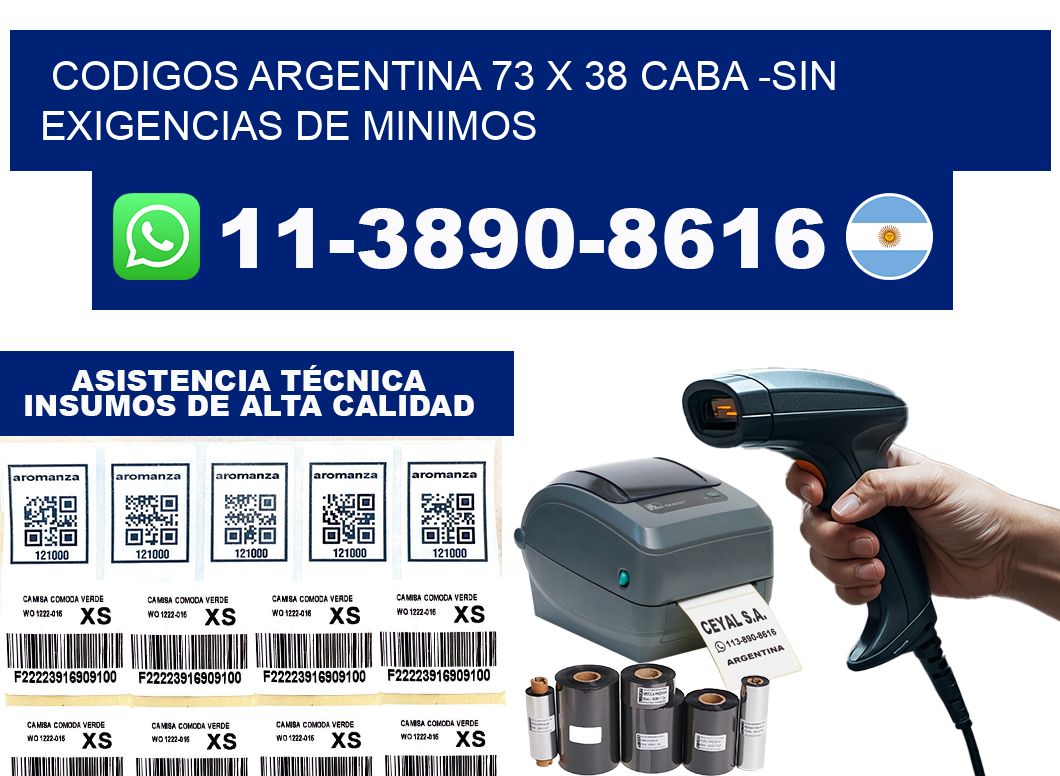 codigos Argentina 73 x 38 CABA -Sin exigencias de minimos