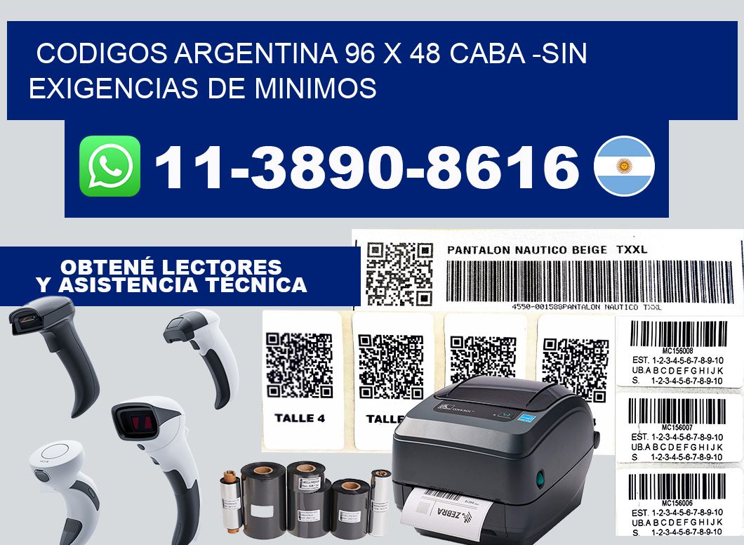 codigos Argentina 96 x 48 CABA -Sin exigencias de minimos