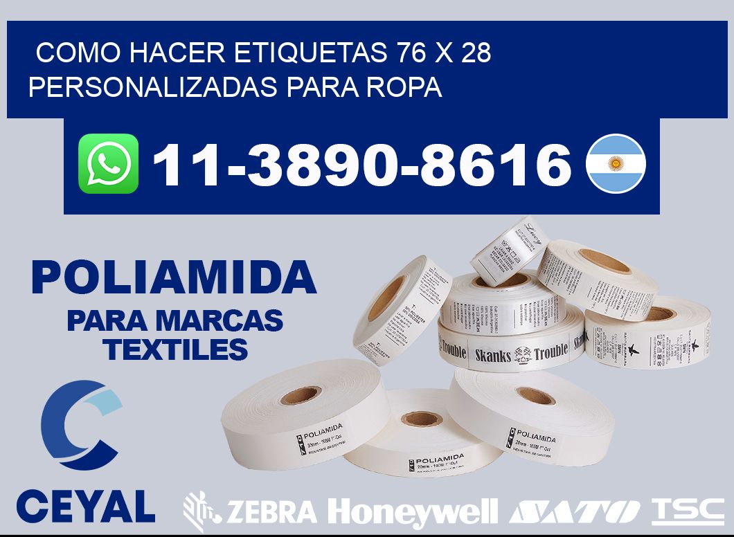 como hacer etiquetas 76 x 28 personalizadas para ropa