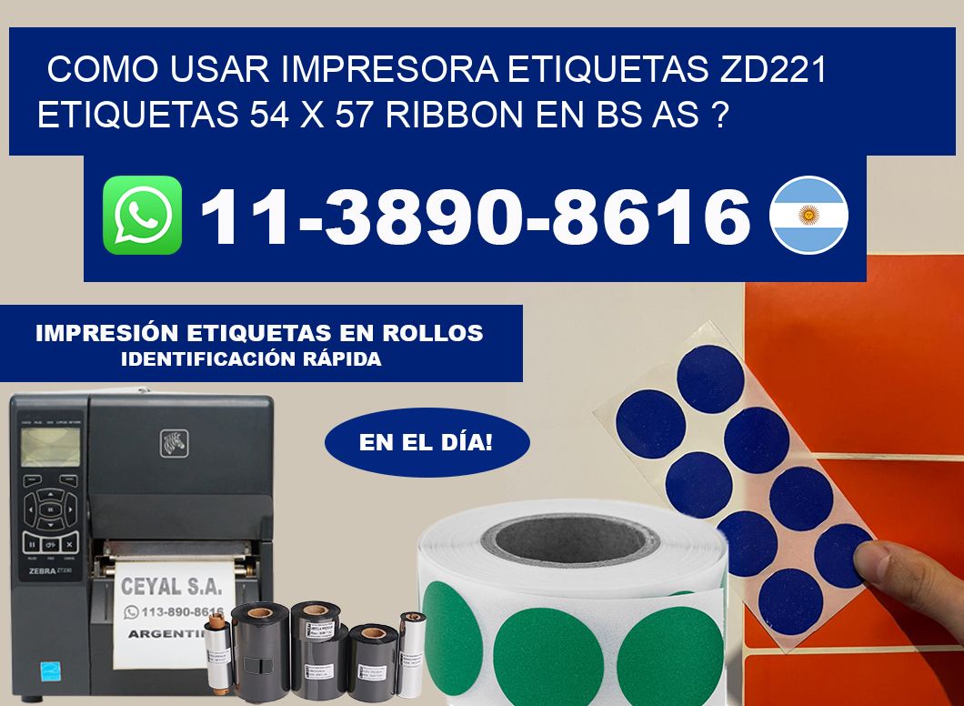 como usar impresora etiquetas zd221 etiquetas 54 x 57 ribbon en BS AS ?