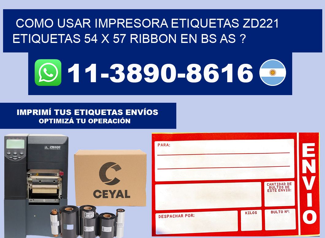 como usar impresora etiquetas zd221 etiquetas 54 x 57 ribbon en BS AS ?