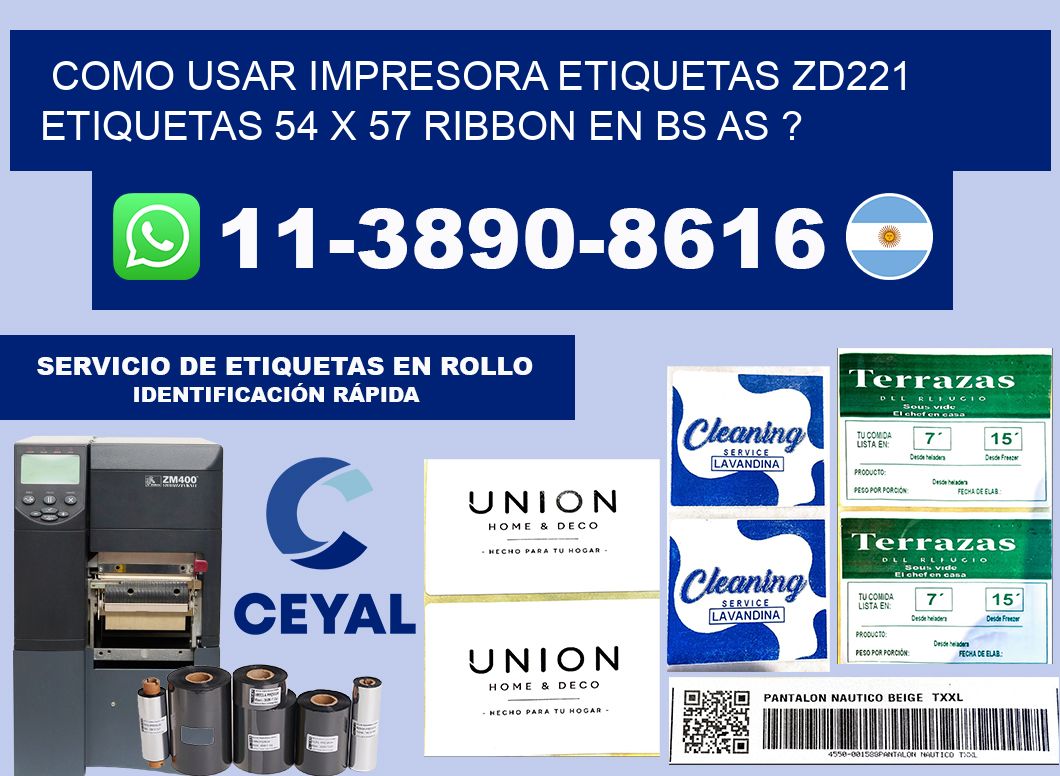 como usar impresora etiquetas zd221 etiquetas 54 x 57 ribbon en BS AS ?