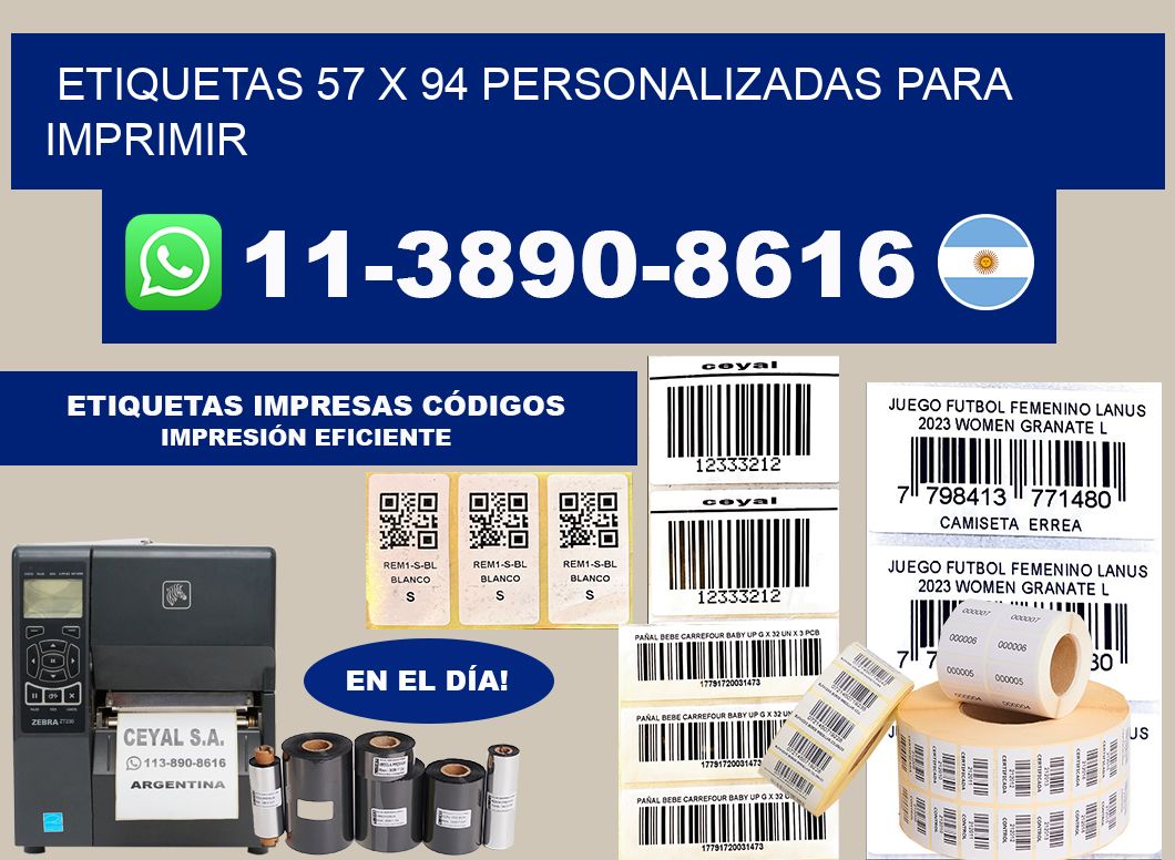 etiquetas 57 x 94 personalizadas para imprimir