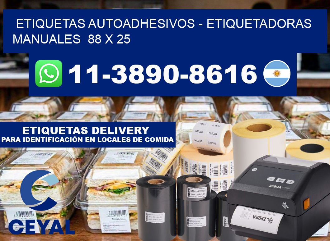 etiquetas autoadhesivos - Etiquetadoras Manuales  88 x 25