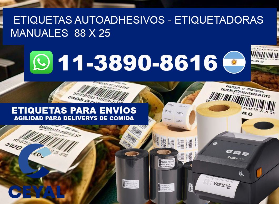 etiquetas autoadhesivos - Etiquetadoras Manuales  88 x 25