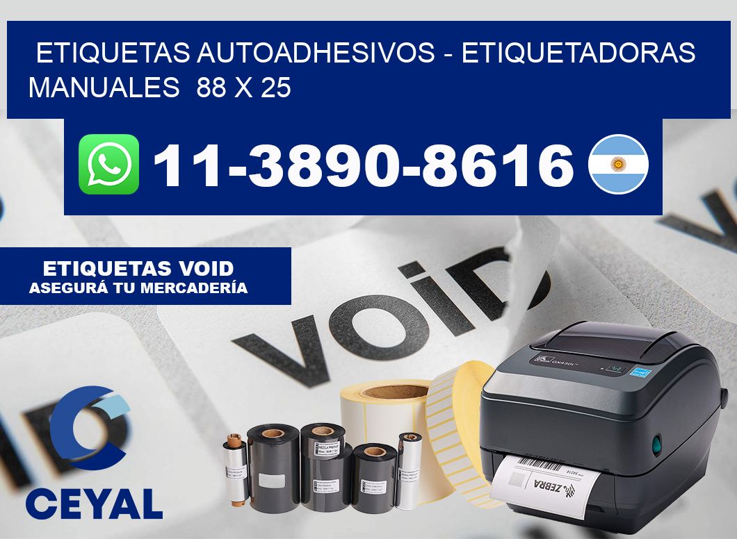 etiquetas autoadhesivos - Etiquetadoras Manuales  88 x 25