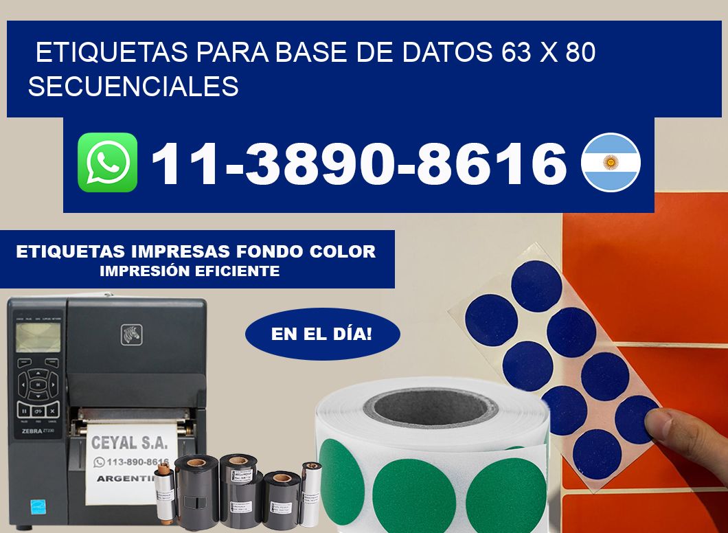 etiquetas para base de datos 63 x 80 secuenciales