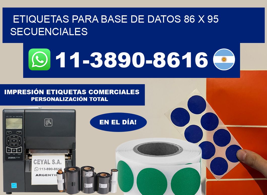 etiquetas para base de datos 86 x 95 secuenciales