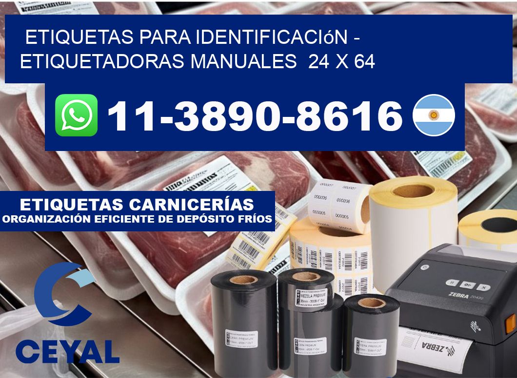 etiquetas para identificación - Etiquetadoras Manuales  24 x 64