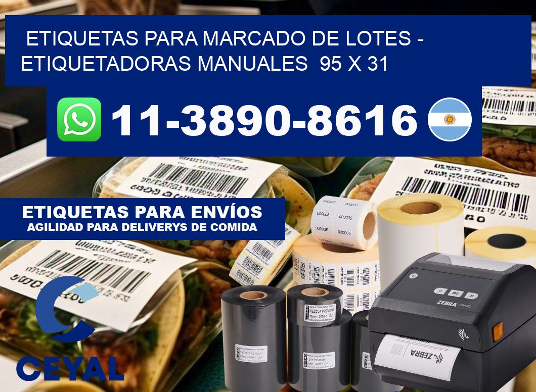 etiquetas para marcado de lotes - Etiquetadoras Manuales  95 x 31