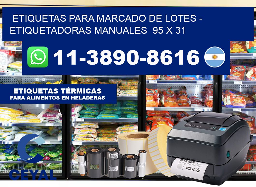 etiquetas para marcado de lotes – Etiquetadoras Manuales  95 x 31