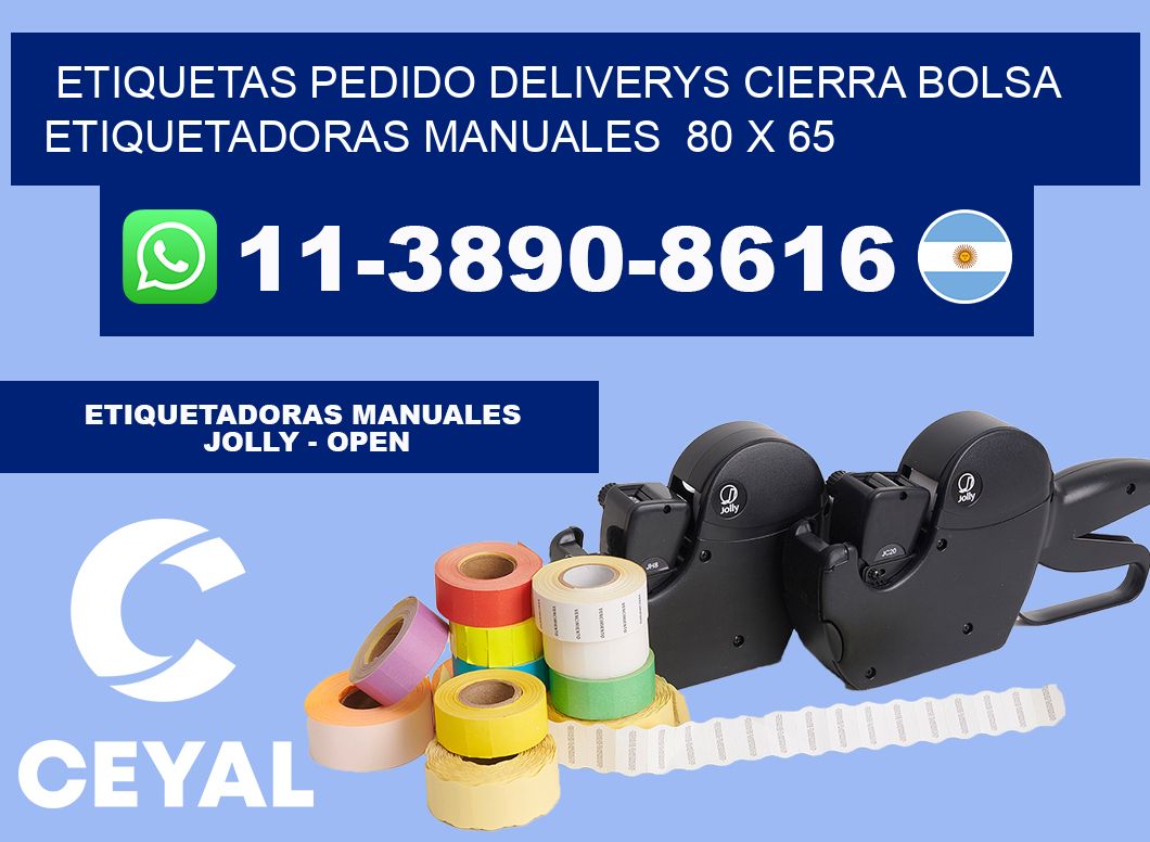 etiquetas pedido deliverys cierra bolsa Etiquetadoras Manuales 80 x 65