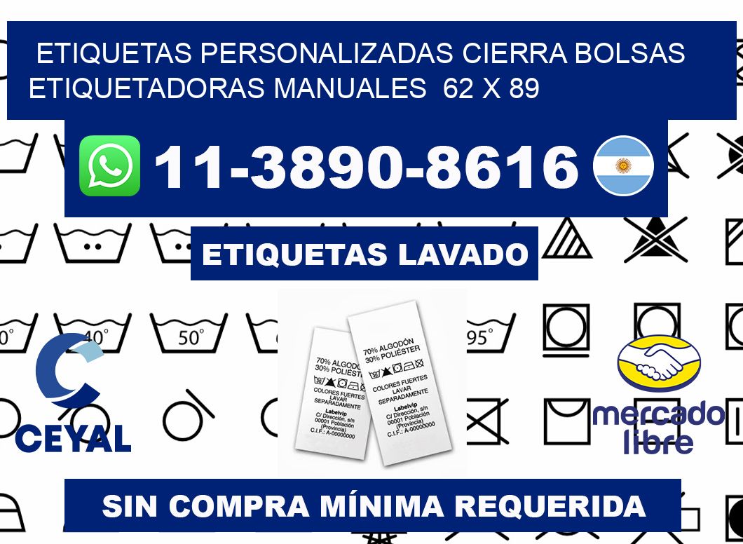 etiquetas personalizadas cierra bolsas  Etiquetadoras Manuales  62 x 89