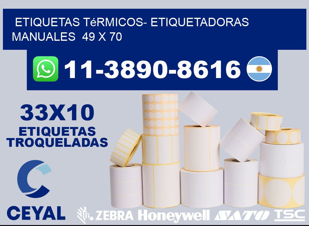 etiquetas térmicos- Etiquetadoras Manuales  49 x 70