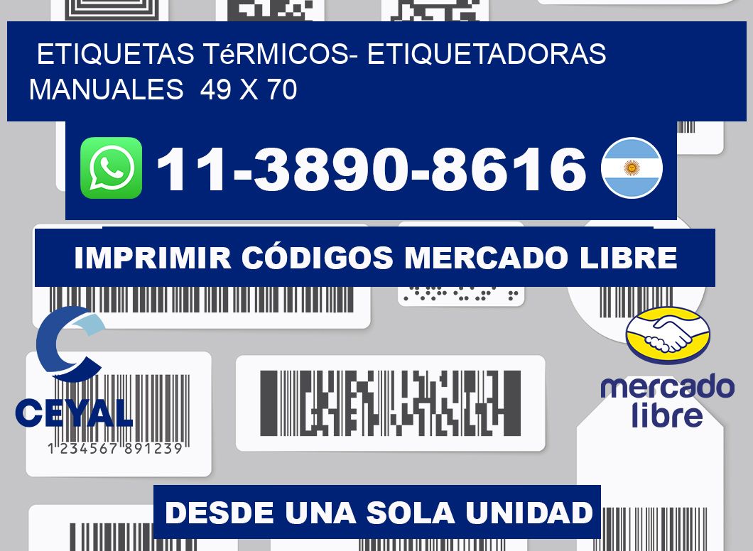 etiquetas térmicos- Etiquetadoras Manuales  49 x 70