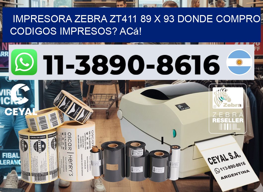impresora zebra zt411 89 x 93 Donde compro codigos impresos? Acá!