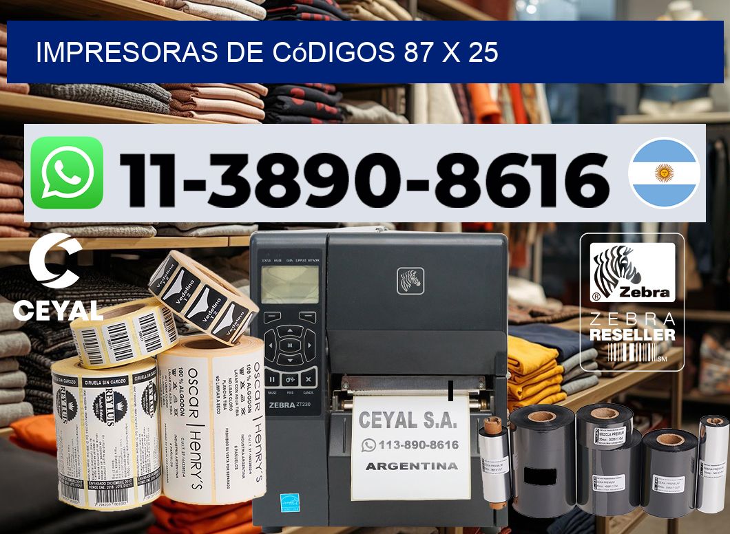 impresoras de códigos 87 x 25
