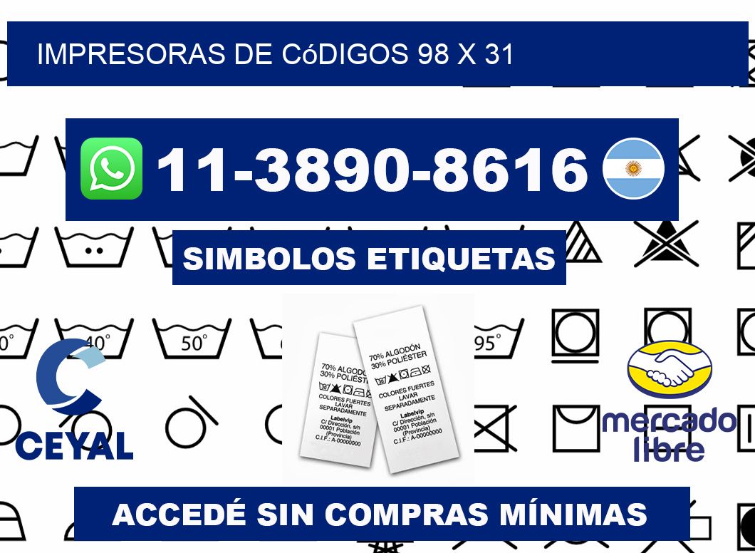 impresoras de códigos 98 x 31
