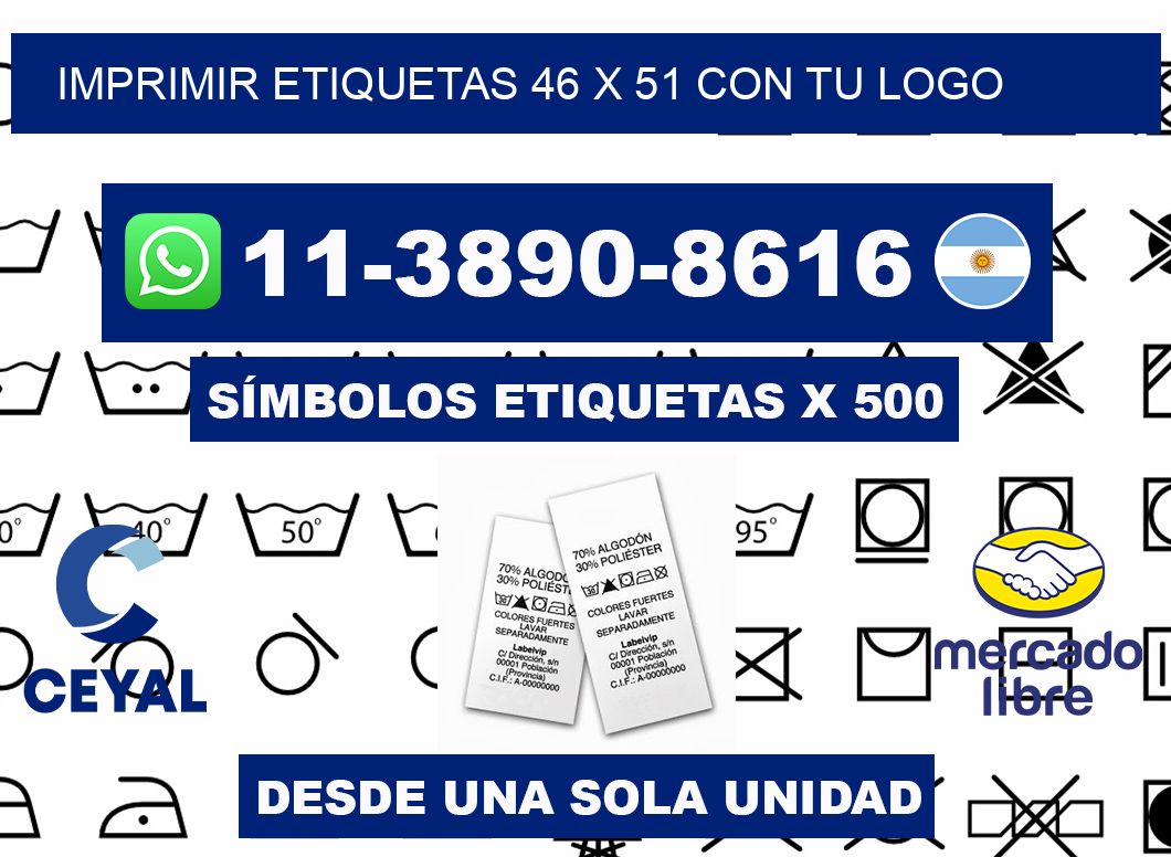 imprimir etiquetas 46 x 51 con tu logo