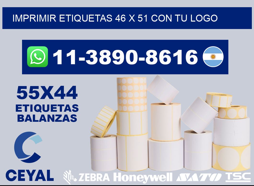 imprimir etiquetas 46 x 51 con tu logo