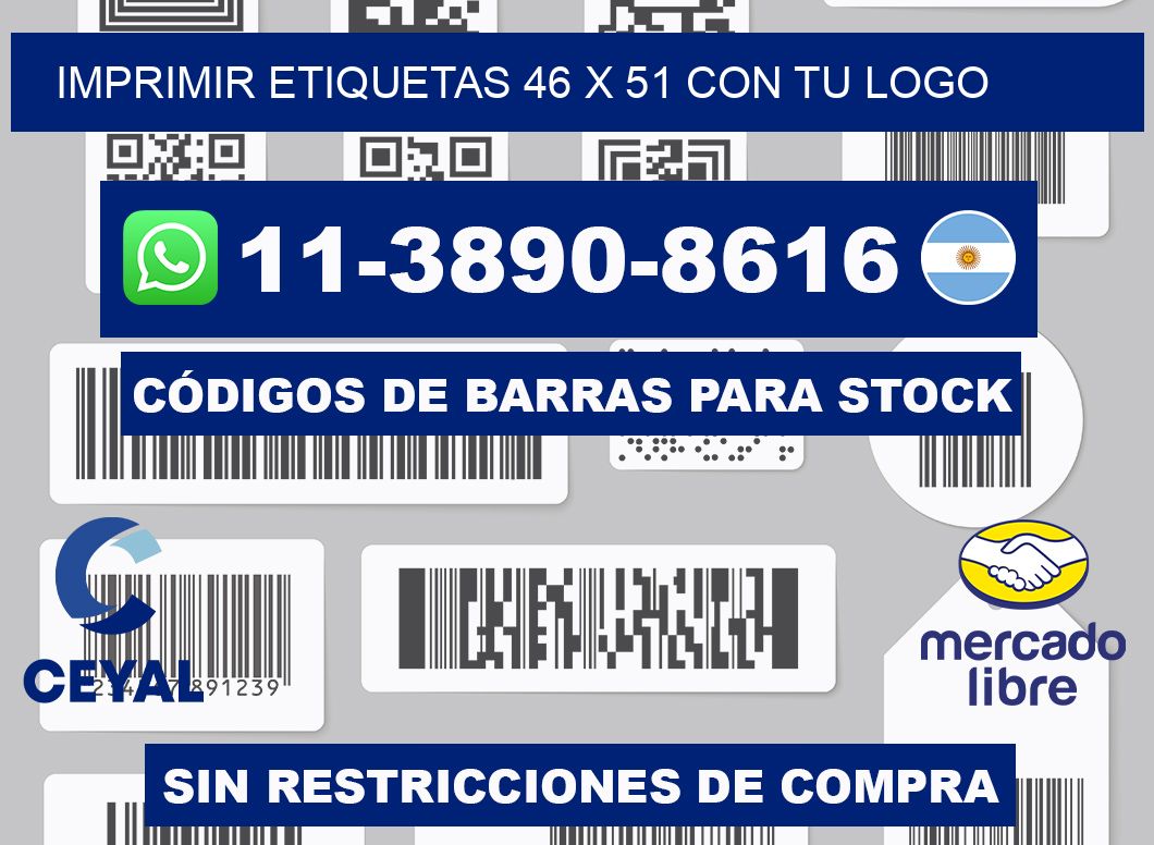 imprimir etiquetas 46 x 51 con tu logo