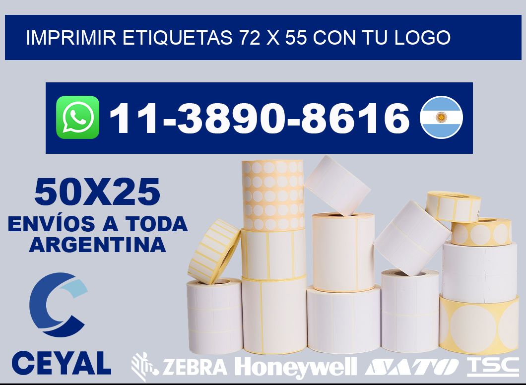 imprimir etiquetas 72 x 55 con tu logo