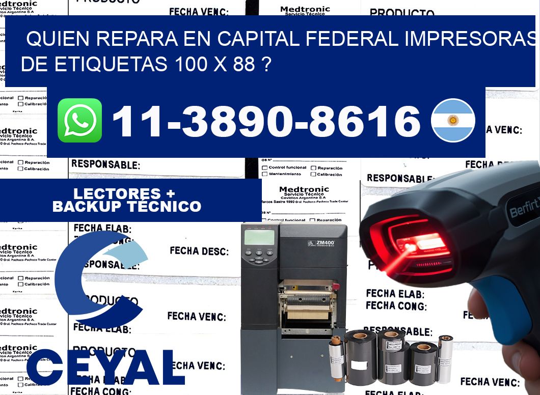 quien repara en capital federal impresoras de etiquetas 100 x 88 ?