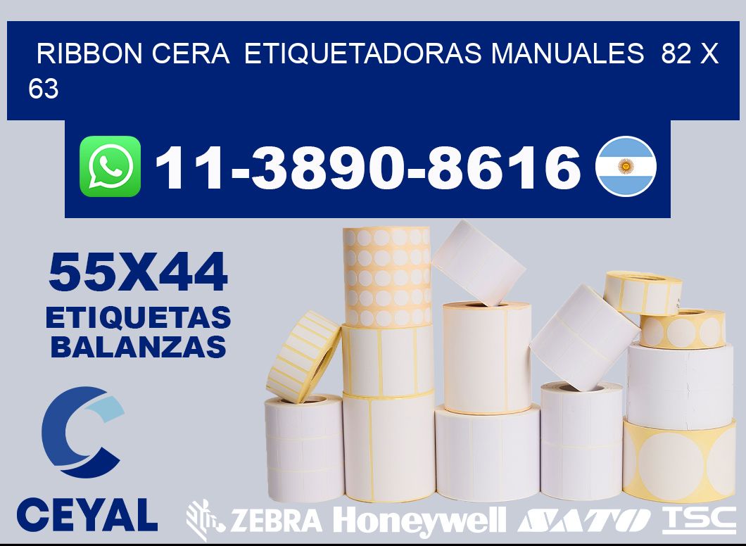 ribbon cera  Etiquetadoras Manuales  82 x 63