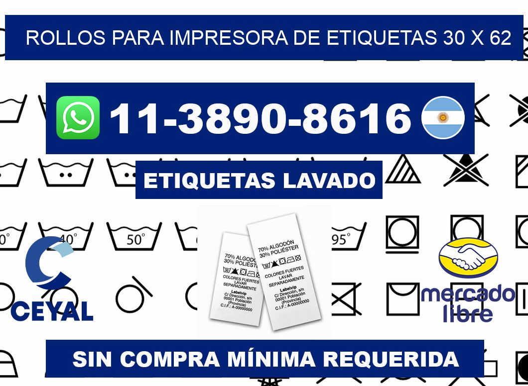 rollos para impresora de etiquetas 30 x 62