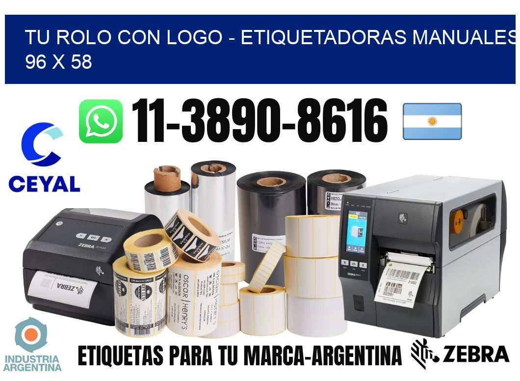 tu rolo con logo - Etiquetadoras Manuales  96 x 58