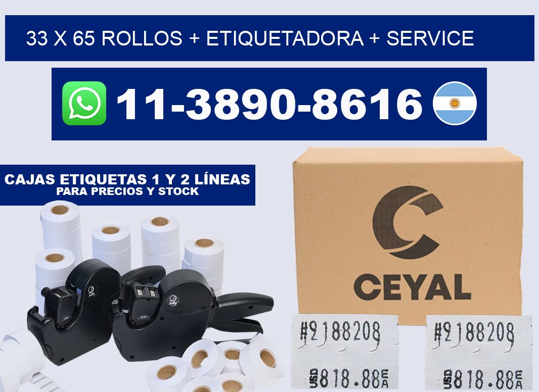33 x 65 rollos + etiquetadora + service