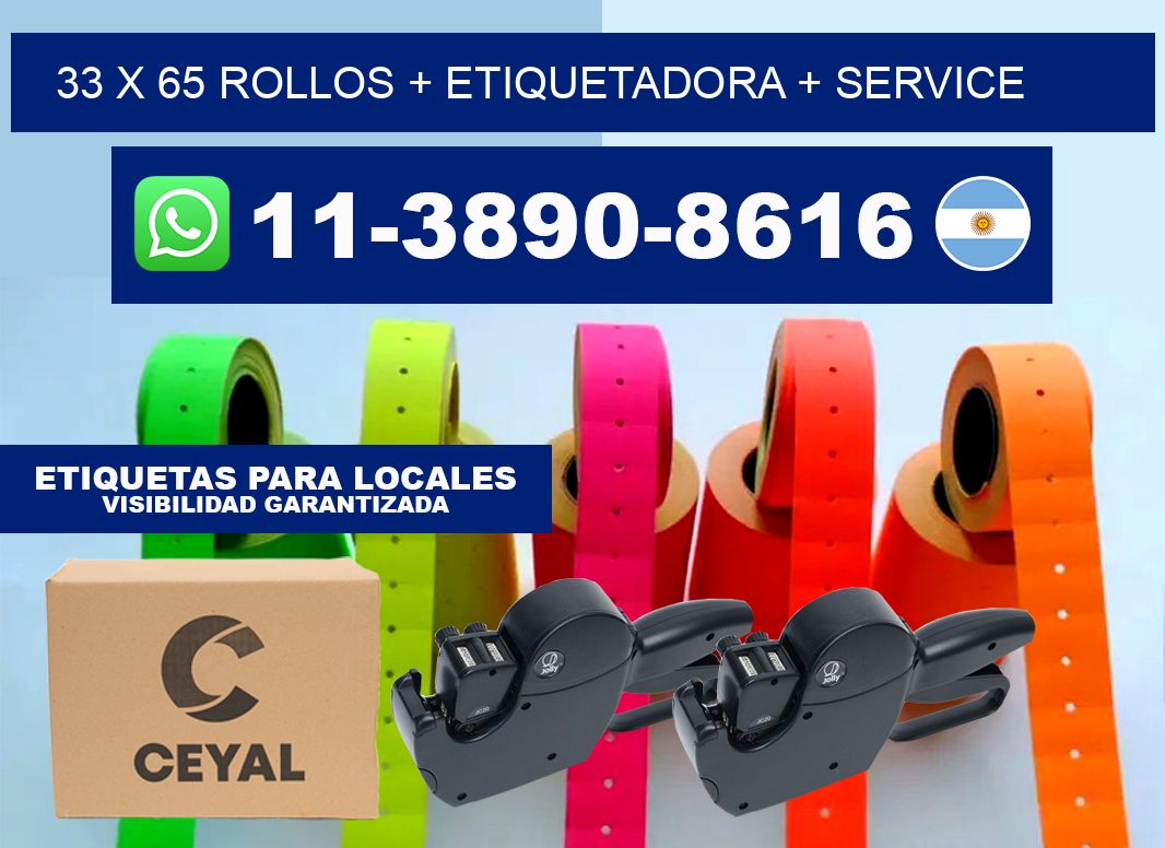 33 x 65 rollos + etiquetadora + service