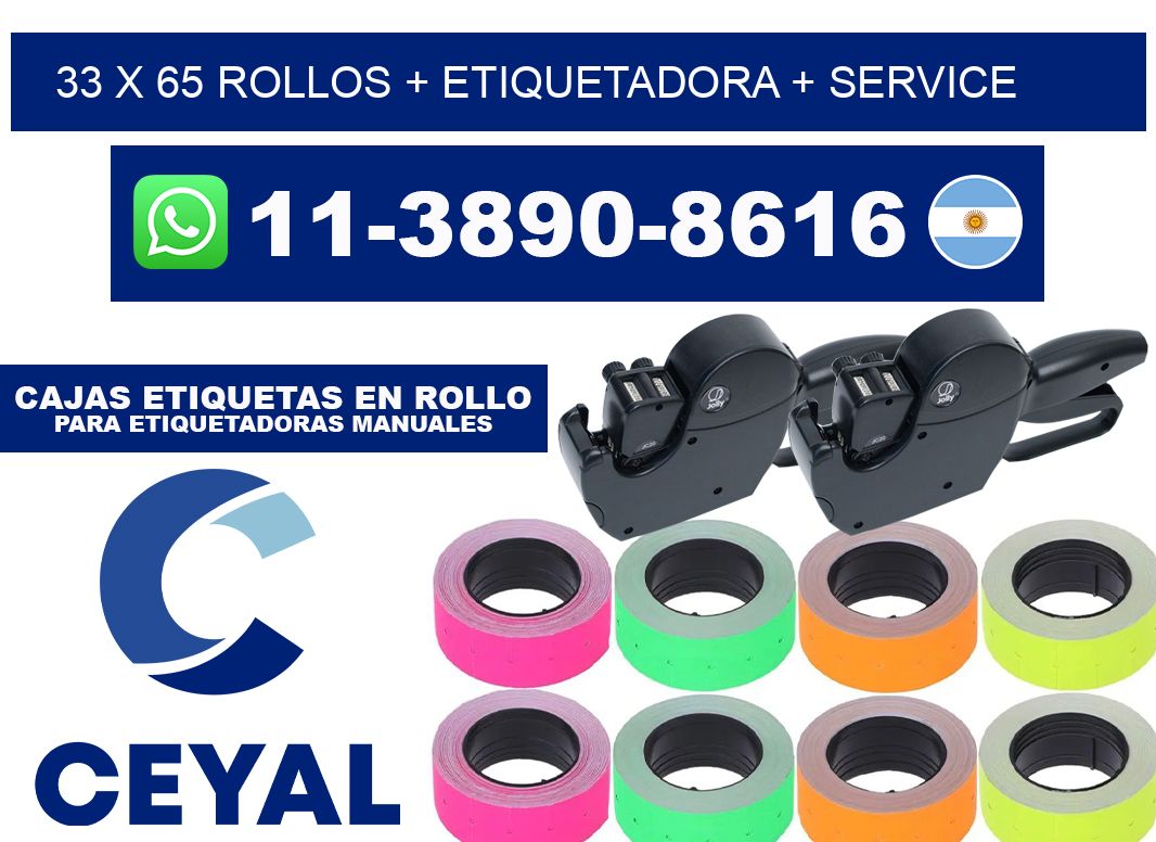 33 x 65 rollos + etiquetadora + service