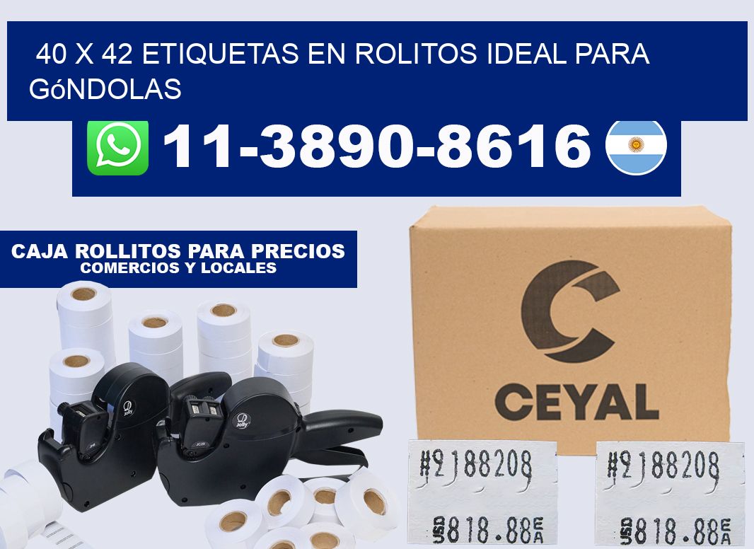 40 x 42 etiquetas en rolitos ideal para góndolas