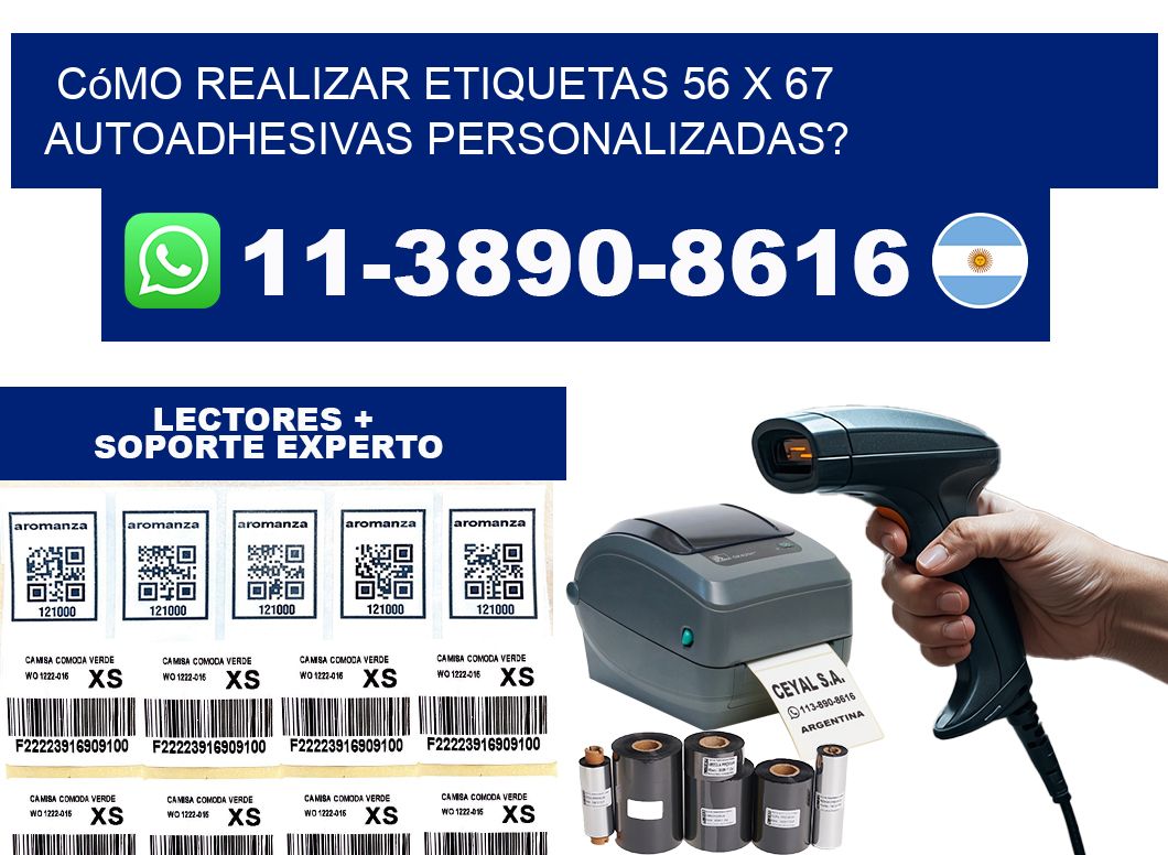 Cómo realizar etiquetas 56 x 67 autoadhesivas personalizadas?