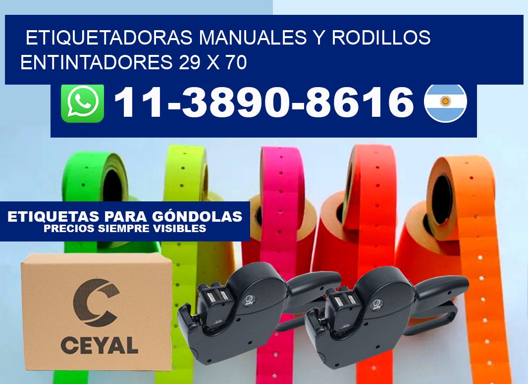 Etiquetadoras manuales y rodillos entintadores 29 x 70